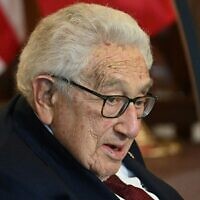 File: Former US secretary of state Henry Kissinger attends a luncheon at the US State Department in Washington, DC, on December 1, 2022. (ROBERTO SCHMIDT / AFP)
