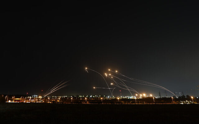 The Iron Dome intercepts rockets launched from the Gaza Strip, May 11, 2023. (JACK GUEZ/AFP)