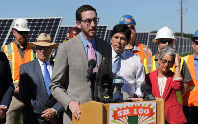 California State Senator Scott Wiener speaks about bill SB100 in an undated photo. (Courtesy)