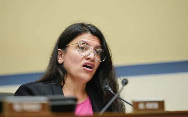 Democratic Representative Rashida Tlaib of Michigan speaks during a US House Committee on Oversight and Reform hearing on gun violence on Capitol Hill in Washington, June 8, 2022. (AP Photo/Andrew Harnik, Pool)