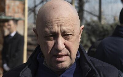 FILE - Yevgeny Prigozhin, the owner of the Wagner Group military company, arrives during a funeral ceremony at the Troyekurovskoye cemetery in Moscow, Russia, Saturday, April 8, 2023. (AP Photo, file)
