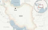 A locator map for Iran with its capital, Tehran. (AP Photo)