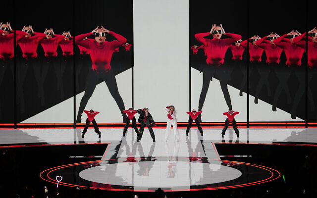 Teya & Salena of Austria performs during the second semifinal at the Eurovision Song Contest in Liverpool, England, Thursday, May 11, 2023. (AP/Martin Meissner)