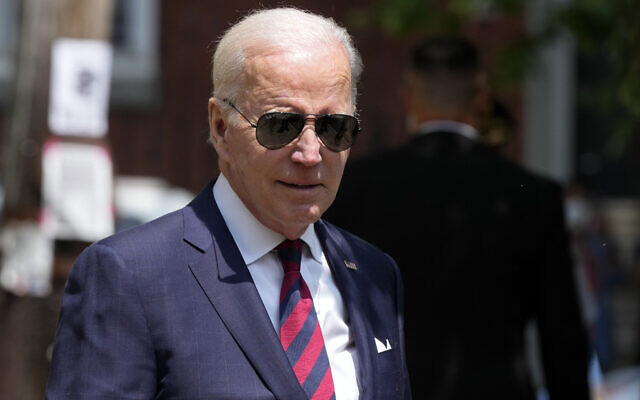 US President Joe Biden departs after having lunch with family at Vietnam Cafe in Philadelphia, on May 15, 2023. (AP Photo/Patrick Semansky, File)