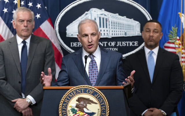 Assistant Attorney General Matthew Olsen of the Justice Department's National Security Division speaks during a news conference at the Department of Justice in Washington, Tuesday, May 16, 2023. (AP Photo/Jose Luis Magana)