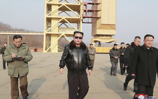 In this undated photo provided by the North Korean government on March 11, 2022, North Korean leader Kim Jong Un visits the Sohae Satellite Launching Ground in Tongchang-ri, North Korea. (Korean Central News Agency/Korea News Service via AP, File)