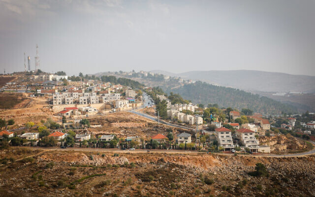 A view of the settlement of Elon Moreh, near the West Bank city of Nablus, November 14, 2022. (Gershon Elinson/Flash90)