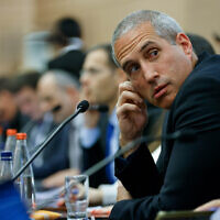 Likud MK Hanoch Milwidsky attends a Knesset Constitution Committee meeting, March 13, 2023. (Erik Marmor/Flash90)