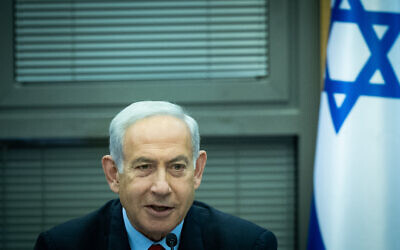 Prime Minister Benjamin Netanyahu at the Knesset on May 23, 2023. (Yonatan Sindel/Flash90)