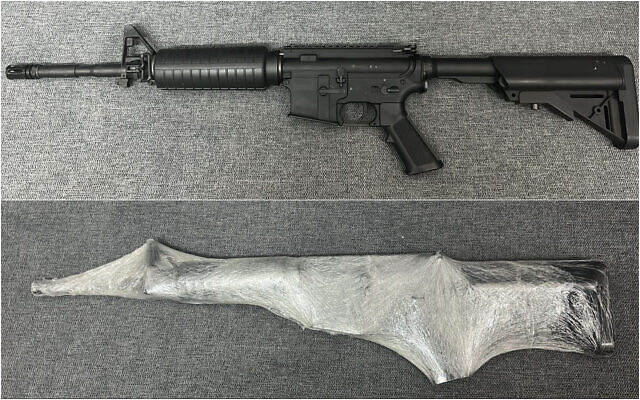 The M16 assault rifle seized by Border Police from an alleged Hamas member in the West Bank, May 18, 2023. (Israel Police)