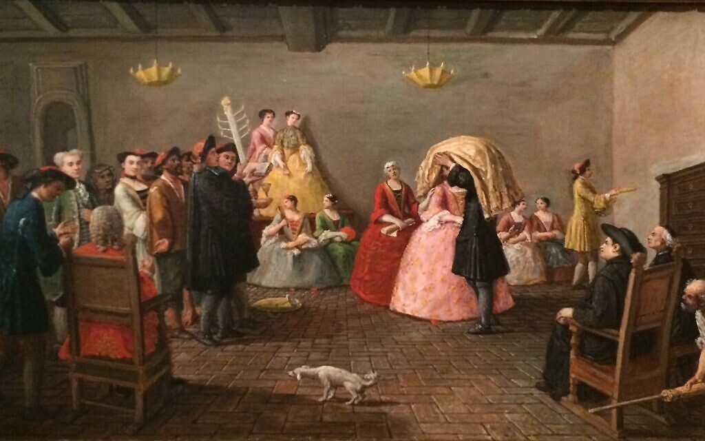 Illustrative: 'Jewish Wedding' by Marco Marcuola of  Venice, painted around 1780. (Wikimedia commons/ CC SA 4.0/ Moise Nedjar)