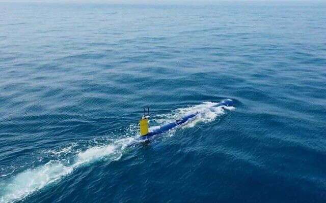 An undated handout photo of the autonomous unmanned BlueWhale submarine. (Israel Aerospace Industries)