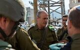 File: Maj. Gen. Yehuda Fox tours the scene of a shooting attack in the West Bank town of Huwara, March 26, 2023. (Israel Defense Forces).