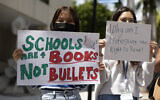 Students from the Miami-Dade County Public Schools School for Advanced Studies protest during a statewide walkout in protest of censorship and the state's rapidly changing education policies in Miami, Florida, April 21, 2023. (Joe Raedle/Getty Images/AFP)