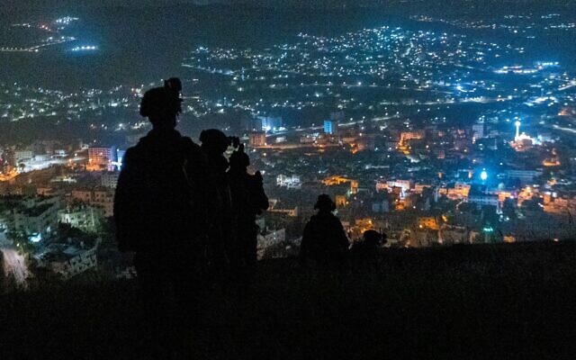 Israeli troops operate in the West Bank, early on the morning of May 29, 2023. (Israel Defense Forces)