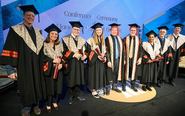 Chelsea Clinton is among several recipients of an honorary doctorate from Ben-Gurion Univiersity of the Negev on May 16, 2023 ( Dani Machlis/BGU)