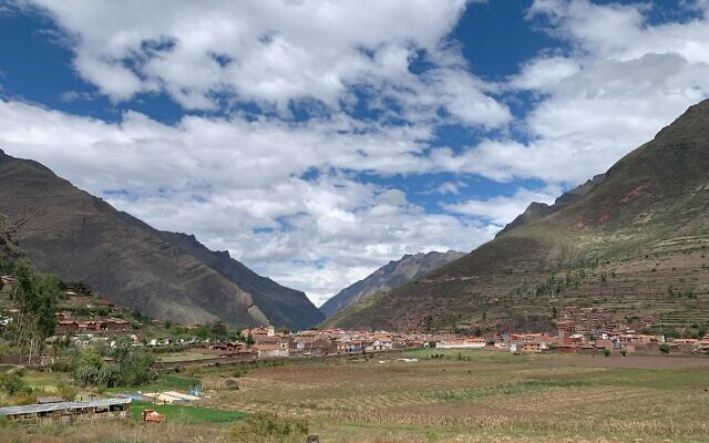 Pisac sits in the Andes Mountains, 20 miles outside of Cusco. (Jacob Kessler/ JTA)