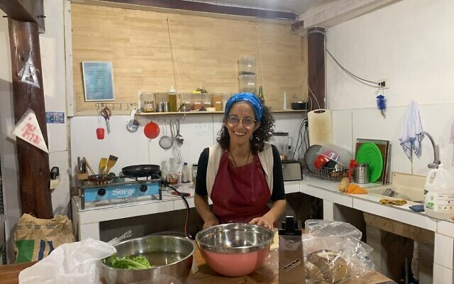 With a non-Israeli friend, Nitzan Levy opened up Masa Mamita, a small cafe in Pisac. On Saturdays, they serve hummus and she occasionally makes jachnun, a traditional Yemeni-Jewish dish. (Jacob Kessler/ JTA)