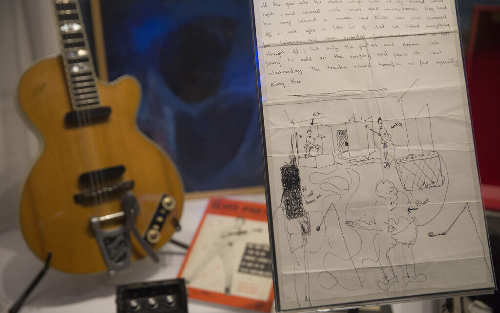 A letter from one of Pink Floyd's original members Syd Barrett to his girlfriend Jenny Spires, is photographed on display at the V&A museum in London, May 9, 2017, from 'The Pink Floyd Exhibition: Their Mortal Remains.' (Photo by Joel Ryan/Invision/AP)