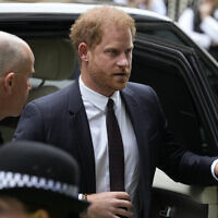 Prince Harry arrives at the High Court in London, June 6, 2023. (AP Photo/Frank Augstein)