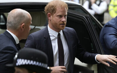 Prince Harry arrives at the High Court in London, June 6, 2023. (AP Photo/Frank Augstein)