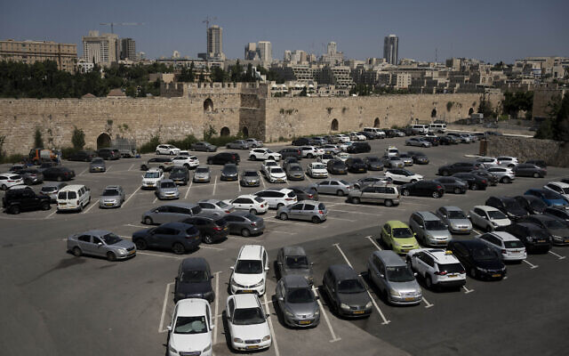 A general view of a parking lot that is part of a contentious deal in the Armenian Quarter in the Old City of Jerusalem, May 30, 2023. (Maya Alleruzzo/AP)