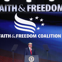 File: US President Donald Trump at the Faith and Freedom Coalition conference in Washington, DC, June 26, 2019. (AP Photo/Pablo Martinez Monsivais)
