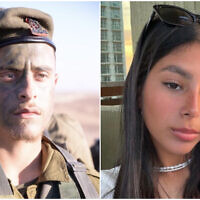Staff Sgt. Ohad Dahan, 20, (left) and Sgt. Lia Ben Nun, 19, (right) combat soldiers in the Bardelas Battalion, who were shot dead on the Egyptian border on June 3, 2023 (Israel Defense Forces)