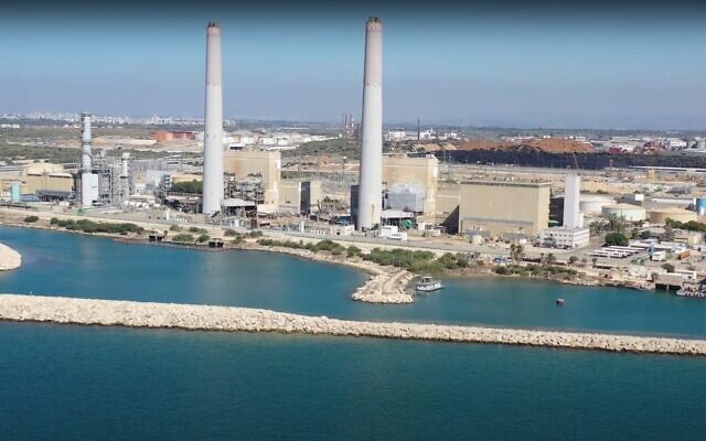 Eshkol power plant, Israel's largest natural gas powered plant, near the port of Ashdod. (Courtesy)