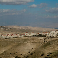 View of the Israeli settlement of Maale Adumin and the E1 area in the West Bank, January 1, 2017. (Yaniv Nadav/Flash90)