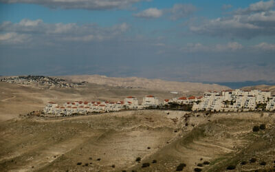 View of the Israeli settlement of Maale Adumin and the E1 area in the West Bank, January 1, 2017. (Yaniv Nadav/Flash90)