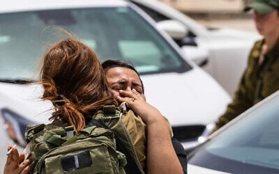 Israeli soldiers and rescue forces seen at Mount Harif military base in the southern Negev desert, close to the border with Egypt, on June 3, 2023. (Flash90)