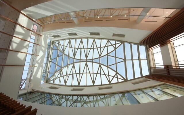Skylight in roof of Helmsley Cancer Center at Shaare Zedek Medical Center, Jerusalem. Design by Canadian architect Tye Farrow. (Courtesy of Shaare Zedek Medical Center)