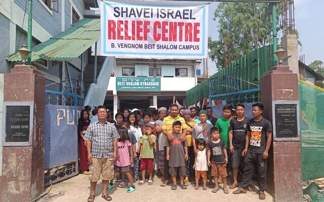 Over 100 Bnei Menashe have taken shelter in a synagogue in Mizoram. (Shavei Israel via JTA)