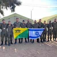 An IDF contingent of soldiers from the  Golani Reconnaissance Battalion in Morocco to take part in the US-led African Lion military exercises on June 5, 2023. (Israel Defense Forces)