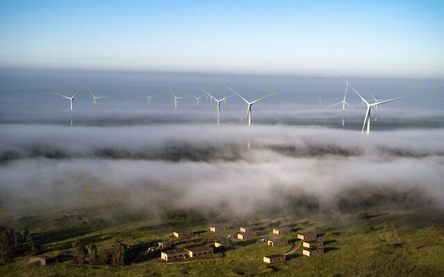 Enlight Renewable Energy's Genesis Wind project on the Golan Heights in northern Israel, June 2023. (Yehuda Weinberg)