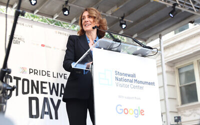 File: Ruth Porat speaks onstage during the Stonewall National Monument Visitor Center Groundbreaking Ceremony in New York City, on June 24, 2022. (Monica Schipper/Getty Images via AFP)