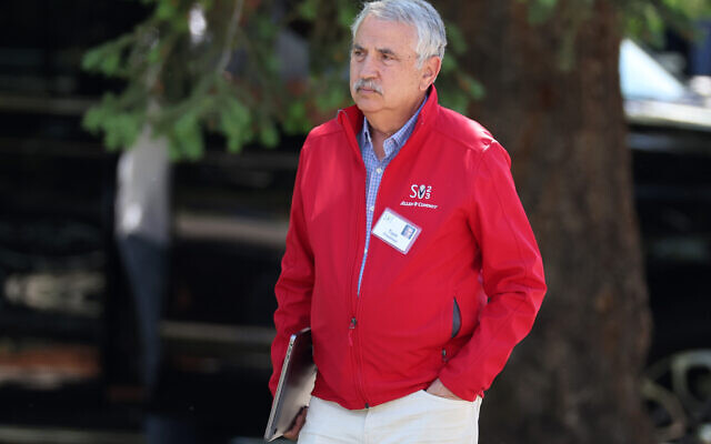 Tom Friedman leaves a session at the Allen & Company Sun Valley Conference on July 12, 2023 in Sun Valley, Idaho. (Kevin Dietsch / Getty Images via AFP)