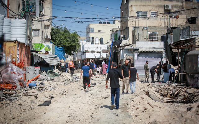 The West Bank city of Jenin during an Israeli counter-terror operation, July 3, 2023. (Nasser Ishtayeh/Flash90)