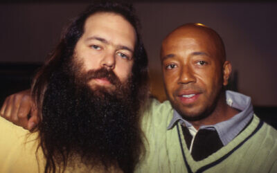 Rick Rubin, left, with Russell Simmons in 1997. (Jim Steinfeldt/Michael Ochs Archives/Getty Images/ via JTA)