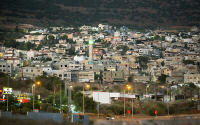 A view of the Arab Israeli town of Rameh in northern Israel, September 12, 2021. (Moshe Shai/FLASH90)