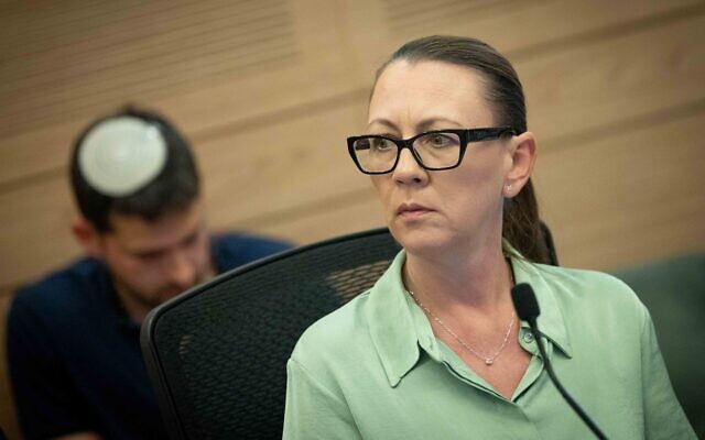 Yisrael Beytenu MK Yulia Malinovsky attends a Knesset Constitution, Law and Justice Committee meeting on July 13, 2023. (Chaim Goldberg/Flash90) Yisrael Beytenu MK Yulia Malinovsky attends a Knesset Constitution, Law and Justice Committee meeting on July 13, 2023. (Chaim Goldberg/Flash90)