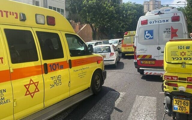 The scene of a fatal shooting in Haifa, August 31, 2023. (Magen David Adom)