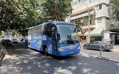An undated photo of a bus running in Tel Aviv on the Sabbath. (Tel Aviv Municipality)