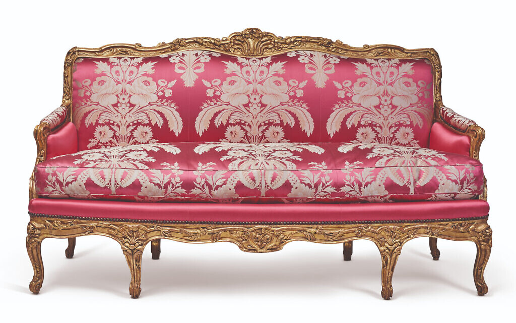 A Louis XV gild beechwood canape attributed to Nicolas Heurtaut, c. 1760, from the Rothschild Collection. (Courtesy of Christie's Images)
