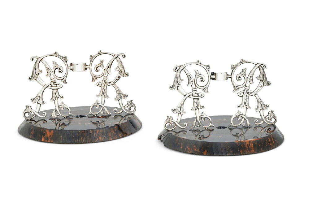 A pair of Victorian silver mounted coromandel menu holders from the Rothschild collection. (Courtesy of Christie's Images)