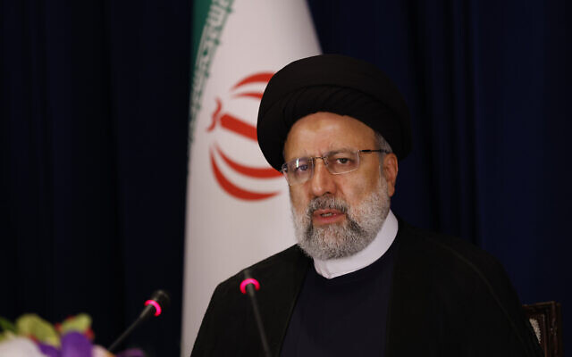 Iranian President Ebrahim Raisi speaks during a news conference, in New York, September 20, 2023. (AP Photo/Jason DeCrow)