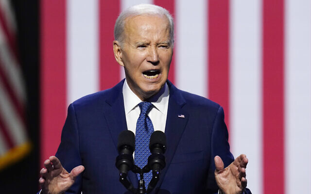 President Joe Biden speaks about democracy at the Tempe Center for the Arts, Sept. 28, 2023, in Tempe, Arizona. (AP/Ross D. Franklin)