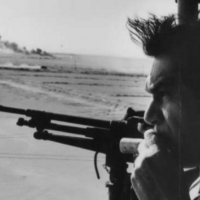 Illustrative: IDF Chief of Staff David Elazar looks over the Suez Canal during the Yom Kippur War, October 1973. (State Archives)