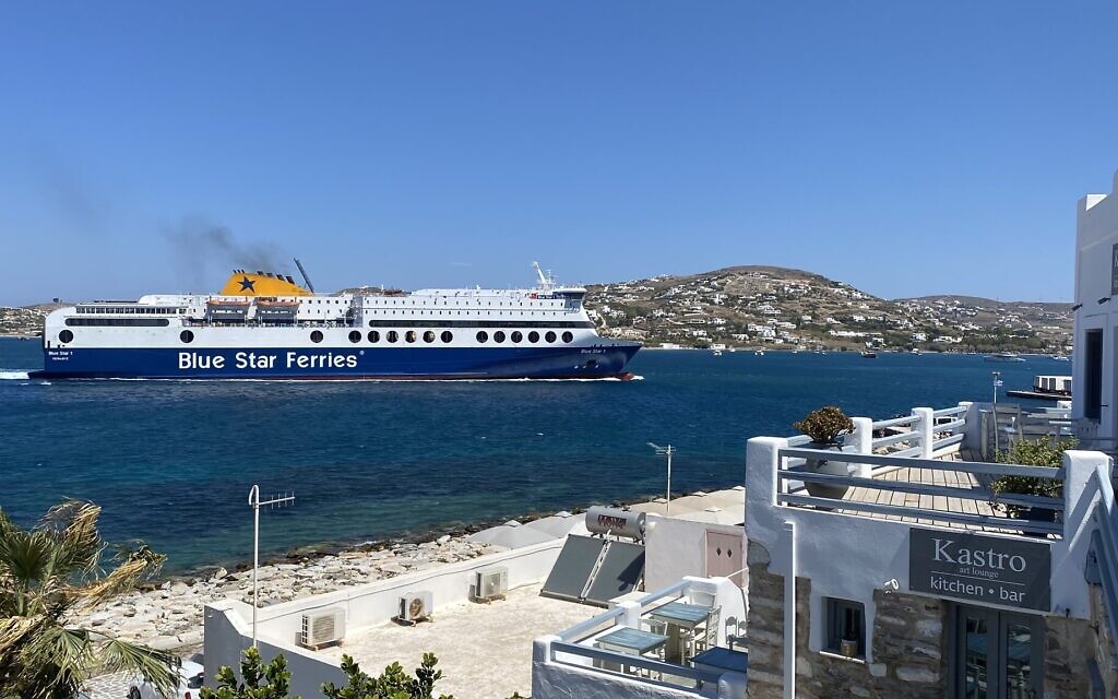 Every day, several ferries bring hundreds of people to the Greek island of Paros, pictured here in August 2023. (Romain Chauvet)